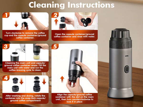 Portable espresso machines are easy to clean and durable
