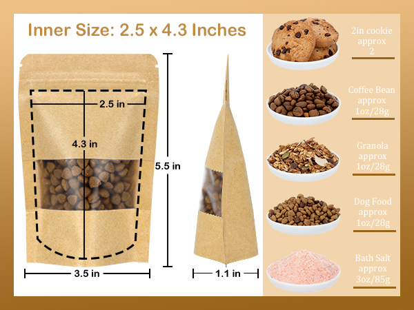 kraft bags with window