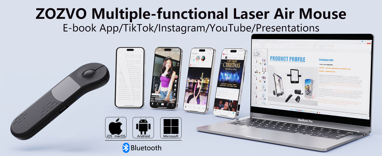 ZOZVO Multiple-functional Laser Air Mouse