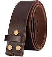 TYWestyles No Buckle Full Grain Leather Belt Men Women Fits With 1.5 Inch Buckle