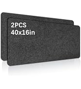 2 PCS / 40''x16'' Large Felt Desk mat,with Non-Slip Anti-Fray Office Felt Desk pad,Gray Desktop P...