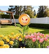 TORANKOS Personified Bobble Face Wind Spinners Sunflower Solar Light Outdoor with Funny Smug Face...