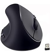 SUNGI Left-Handed Mouse,2.4GHz Ergonomic Vertical DPI 800/1200/1600 Wireless Mouse with USB Recei...