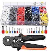 Ferrule Crimping Tool Kit with 2000PCS Wire Connectors, Preciva AWG23-7 Self-adjustable Ratchet W...