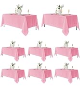 Fitable 8 Pack Rectangle Tablecloths: Stain Resistant Wrinkle Free Table Clothes, Washable Reusab...