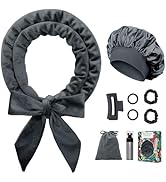 Gwabee No Heat Overnight Hair Curlers Headband, 70" Soft Ribbon Curl Wrap for Long Hair - 9 PCS C...