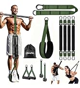 Adjustable Heavy Duty Pull Up Assistance Bands with Fabric Feet and Knee Rest - Pull Up Resistanc...