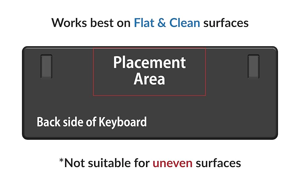 ESC keyboard stand works on flat and clean surface
