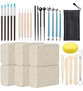 ZEHIQ Premium Air Dry Clay Kit, 6.6LBs Natural White Pottery Clay with 25 Pcs Clay Sculpting Tool...