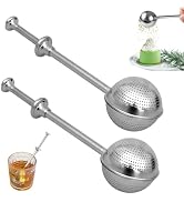 2 PCS Flour Sifter, Loose Tea Diffuser Portable Tea Strainer with Handle Tea Filter Powder Sugar ...
