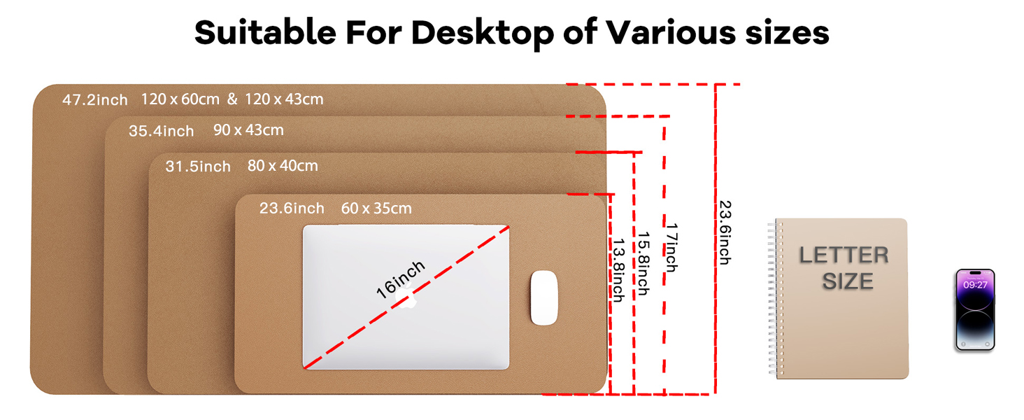 NUOYOU Leather Desk Pad Protector, Laptop Desk Mat, Large Mouse Pad