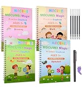 MOCUMEI Magic Reusable Copybook for Kids Age 3-5 Calligraphy Simple Hand Lettering Writing Practi...