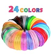 3D Pen 3D Printer Filament, 24 Colors 1.75mm PLA Filament Pack, High-Precision Diameter Filament