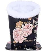 MOSISO Eyeglasses Holder, Plush Lined PU Leather Peony Stand Case with Magnetic Base
