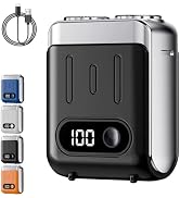 Mini Electric Shaver for Men, Portable Travel Double Ring Beard Razor | Pocket Portable Design, F...
