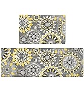 Pauwer Boho Kitchen Rugs Set of 2 Anti Fatigue Mats for Kitchen Floor Cushioned Kitchen Rugs and ...