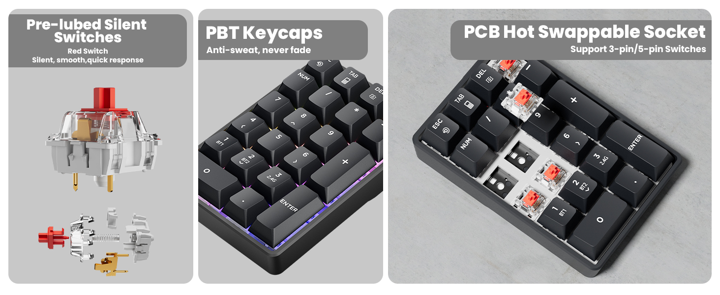 wireless rechargeable number pad