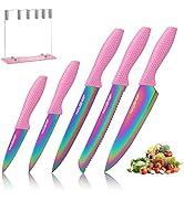 HAUSHOF Kitchen Chef Knife Set, 5 PCS Knife Sets for Kitchen with Block, Super Premium Steel Shar...