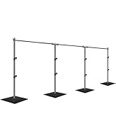 EMART 7x30ft(HxW) Photography Backdrop Stand for Parties, Adjustable Pipe and Drape Background Su...