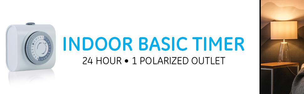 timer indoor basic 24 hour polarized outlet plug in