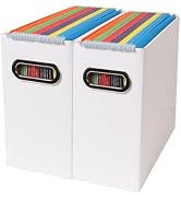 Tcbelosion Collapsible File Organizer Box with Handle, Filing Organizer for Home or Office, Small...