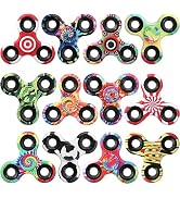 12 Pack Fidget Spinner Toy Bulk for Kids Adults, Metal Tri-Spinner Fidget Set, Hand Spinner for S...