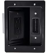 OnQ Wall Cable Concealer Kit, Flat Panel TV Connection Kit With Cable Management Box, In Wall TV ...