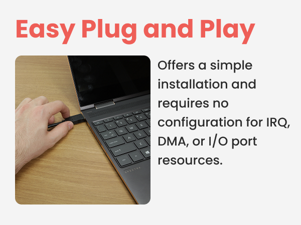 Easy plug and play usb adapter connected to laptop, serial adapter for computer accessories