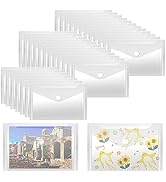 Vmiapxo 40 Pack Stamp and Die Storage Pockets, Reusable Small Plastic Envelopes Waterproof Sticke...