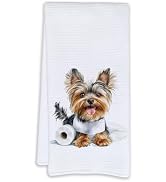 Cabana Bro Funny Yorkshire Terrier Bathroom Hand Towels, Yorkie Gifts, Yorkie Gifts for Women Yor...