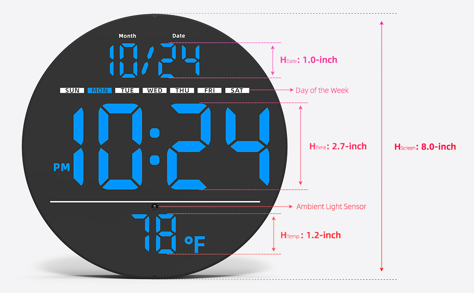 8-Inch Large LED Display