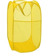 BATTOO Deluxe Strong Mesh Pop up Laundry Hamper Basket with Side Pocket for Laundry Room, Bathroo...