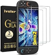 ivoler 3-Pack Screen Protector Tempered Glass for Nintendo Switch 2 Model 2025, Transparent HD Cl...