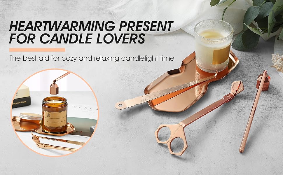 Candle Accessory Set,Wick Trimmer,Candle Snuffer,wick dipper,bell snuffer,wick scoop,bell snuffer