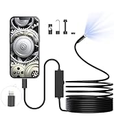 Endoscope Camera with Light, 1920P HD Borescope with 8 Adjustable LED Lights, Endoscope with 16.4...