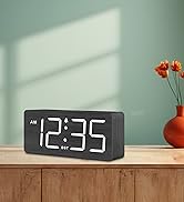 DreamSky Wooden Digital Alarm Clock for Bedroom - Loud Alarm Clock for Heavy Sleepers with Volume...