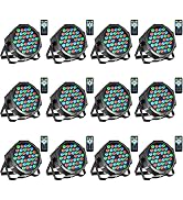LUNSY Dj Lights, 36 LED Par Lights Stage Lights with Sound Activated Remote Control &amp; DMX Control...