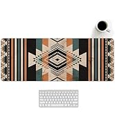 Western Desk Accessories Rug Western Mouse Pad, Vintage Aztec Rug Desk Mat for Women, Retro Nativ...