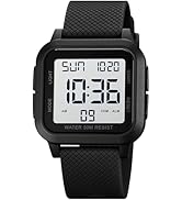 findtime Unisex Digital Watch Men Women Square Face Big Numbers LED Electronic Wrist Watches Wate...