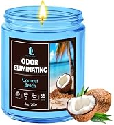 Coconut Beach Odor Eliminating Highly Fragranced Candle, Eliminates 95% of Living Room, Bedroom, ...