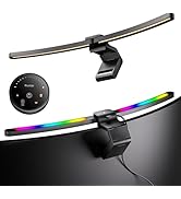 Quntis Curved Monitor Light Bar 15 RGB Backlight for 34"+ Screens, Computer Bar Lights Fold Dual ...
