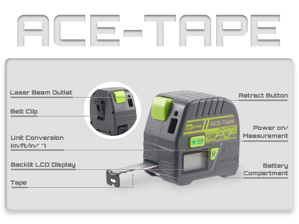 ACE-Tape Laser Tape Measure