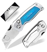 Harita Box Cutter Utility Knife with Quick Change Blades, Stainless Steel Body, Back-lock Mechani...