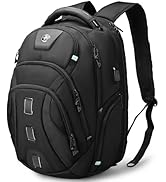 Swissdigital Design Men's Travel Laptop Backpack, Large Capacity TSA Friendly USB Charging RFID P...
