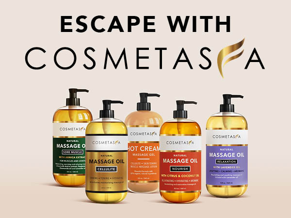 Escape with cosmetasa premium luxury massage oil gifts for him her