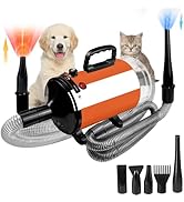 Xapigo Dog Vacuum &amp; Dryer for Shedding Grooming,5.2HP/ 3800W Dog Grooming Kit,Adjustable Speed an...