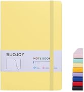 SUQJOY 1 Pack Lined Journal Notebooks for Writing,160 Pages, 5.5x8.3inch,Leather Hardcover, 100 G...