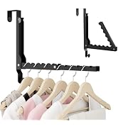 BAKON Heavy Duty Over Door Hooks with 10 Ridges,Compact Double Folding Over the Door Hanger for B...