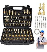 VINGVO Automotive AC Leak Detection Kit, 77PCS Brass Air Conditioning Leak Test Tool Set with Con...