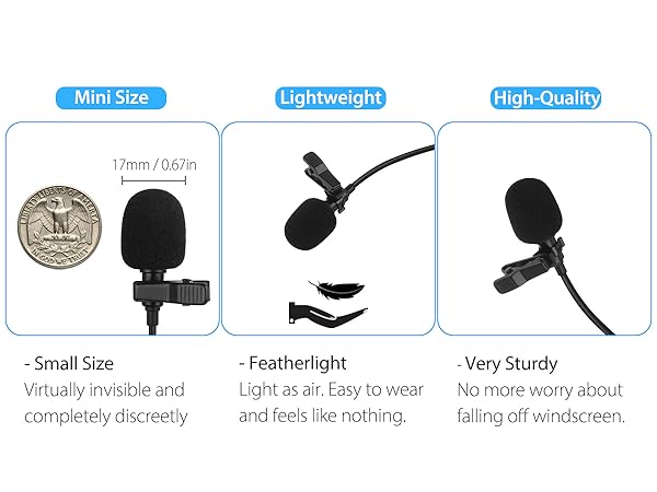 USB C Wired Lavalier Microphone for Phone
